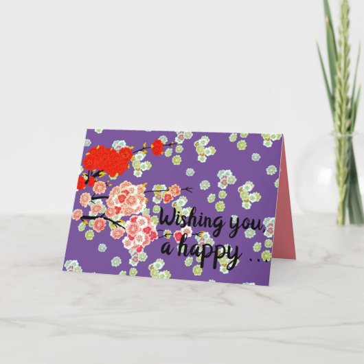 Happy Birthday Flower Dandelion Wish Greet Kaart (Voorkant)