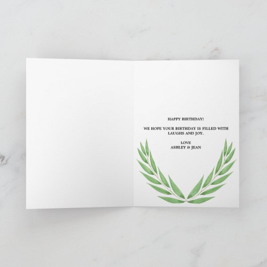 Happy Birthday Flower Floral Custom Design  Kaart (Binnen)