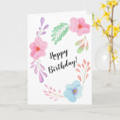 Happy Birthday Flower Floral Custom Design  Kaart (Gele Bloem)