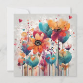 Happy Birthday Flower Gefeliciteerd Kaart (Achterkant)