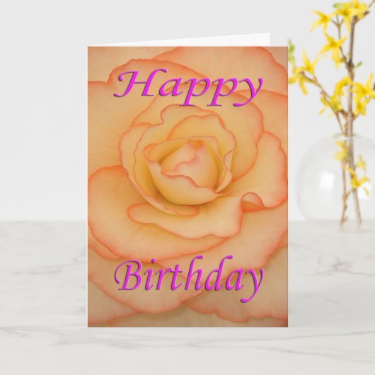 Happy Birthday Flower Kaart (Gele Bloem)