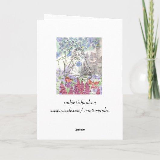 Happy Birthday Flower Kaart Zen Meditatie (Achterkant)