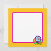 Happy Birthday Flower Retro briefkaart (Achterkant)