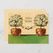 Happy Birthday  Flowering Pots Briefkaart (Voorkant / Achterkant)
