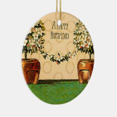 Happy Birthday  Flowering Pots Keramisch Ornament (Rechts)