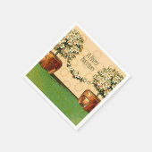 Happy Birthday  Flowering Pots Paper Napkin Servetten (Hoek)