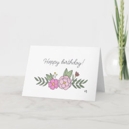 Happy BIrthday Flowers 7 Kaart