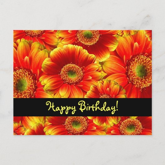 Happy Birthday Flowers Briefkaart (Voorkant)