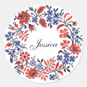 Happy Birthday Flowers cyclus Ronde Sticker