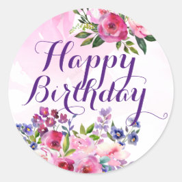 Happy Birthday Flowers Stickers