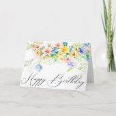 Happy Birthday Flowers Verjaardag Kaart (Voorkant)