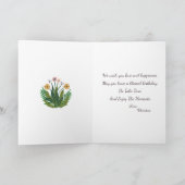 Happy Birthday Flowers Waterverf Bloemen Custom Kaart (Binnen)