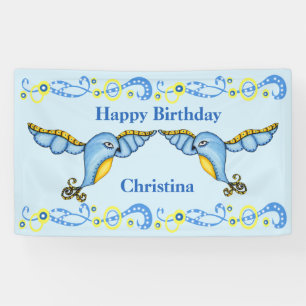 Happy Birthday Flying Fantasy Bluebird Spandoek