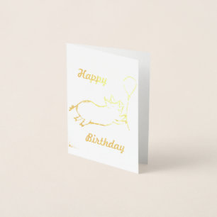 Happy Birthday Flying Pig Card Folie Kaarten