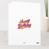 Happy Birthday Folded Greeting Card Kaart (Achterkant)