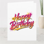 Happy Birthday Folded Greeting Card Kaart (Voorkant)
