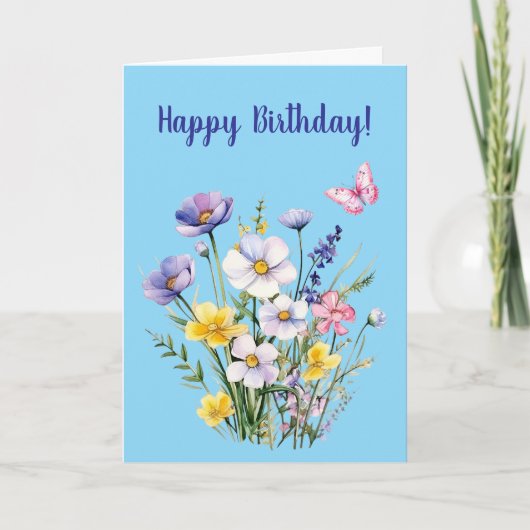 Happy Birthday Folded Kaart (Voorkant)