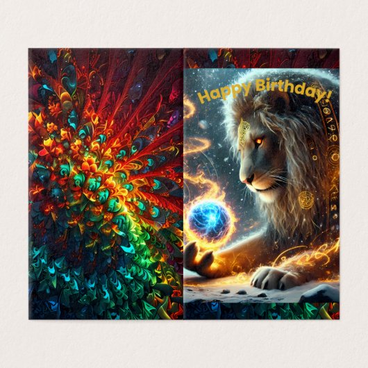 Happy Birthday Folded Kaart (Buitenkant ongevouwen)