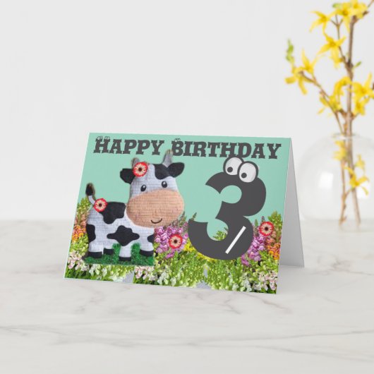 Happy Birthday Folded Wenskaart Kaart (Gele Bloem)