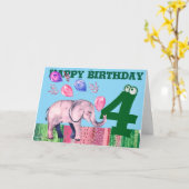 Happy Birthday Folded Wenskaart Kaart (Gele Bloem)