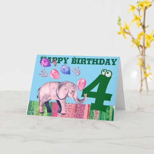 Happy Birthday Folded Wenskaart Kaart (Gele Bloem)