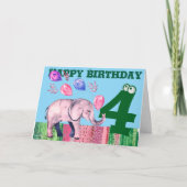 Happy Birthday Folded Wenskaart Kaart (Voorkant)