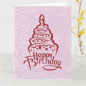 Happy Birthday Folded Wenskaart Kaart (Gele Bloem)