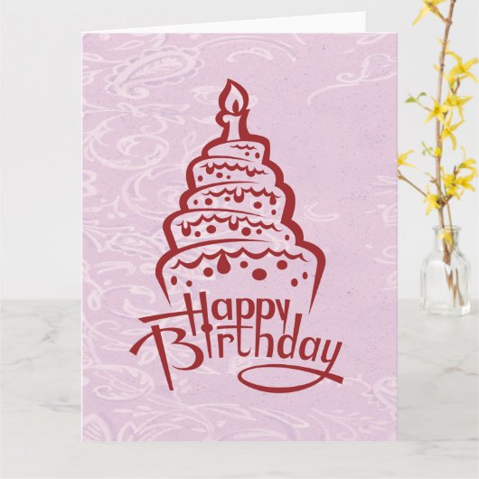 Happy Birthday Folded Wenskaart Kaart (Gele Bloem)