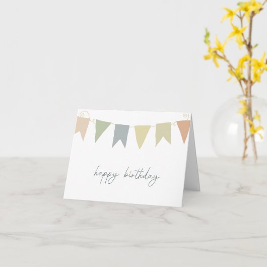 Happy Birthday Folded Wenskaart Kaart (Gele Bloem)