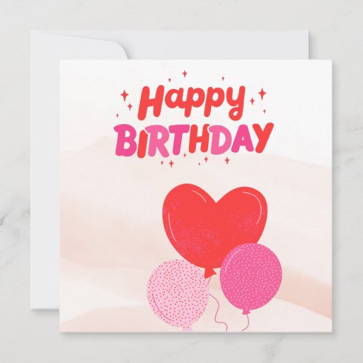 Happy Birthday Folded Wenskaart Kaart (Voorkant)