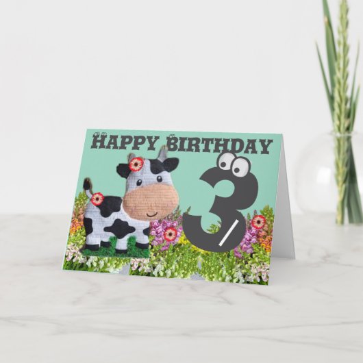 Happy Birthday Folded Wenskaart Kaart (Voorkant)