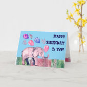 Happy Birthday Folded Wenskaart Kaart (Gele Bloem)