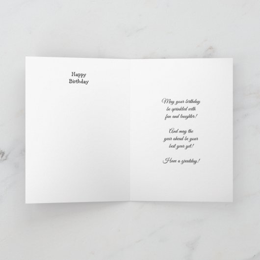 Happy Birthday Folded Wenskaart Kaart (Binnen)