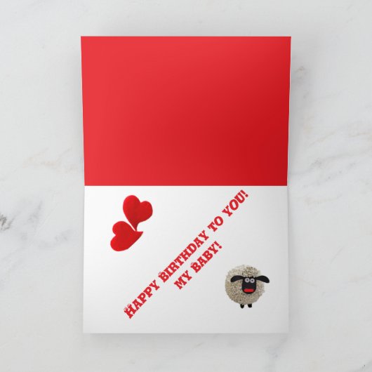 Happy Birthday Folded Wenskaart Kaart (Binnen)