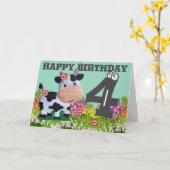 Happy Birthday Folded Wenskaart Kaart (Gele Bloem)