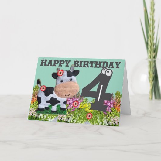 Happy Birthday Folded Wenskaart Kaart (Voorkant)