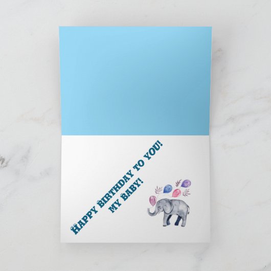 Happy Birthday Folded Wenskaart Kaart (Binnen)