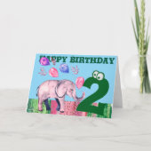 Happy Birthday Folded Wenskaart Kaart (Voorkant)