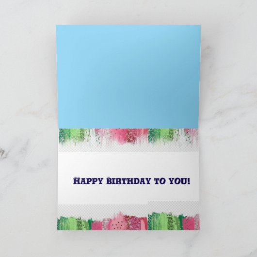 Happy Birthday Folded Wenskaart Kaart (Binnen)