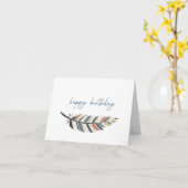 Happy Birthday Folded Wenskaart Kaart (Gele Bloem)
