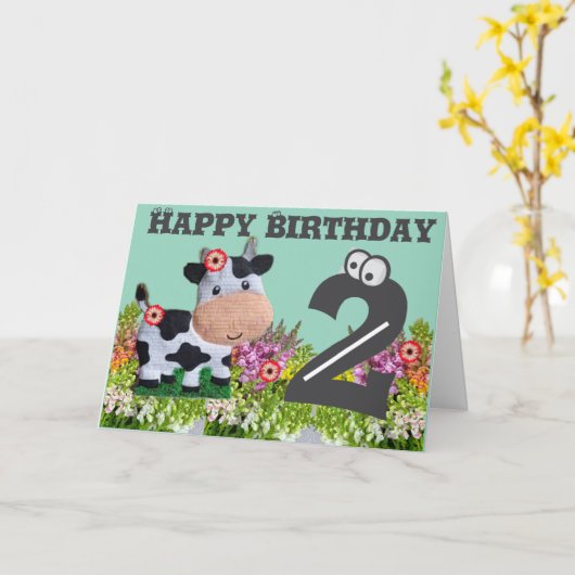 Happy Birthday Folded Wenskaart Kaart (Gele Bloem)