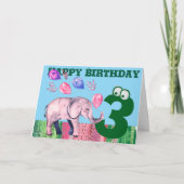 Happy Birthday Folded Wenskaart Kaart (Voorkant)