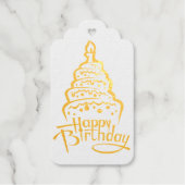 Happy Birthday Folie Gift Label (Voorkant)