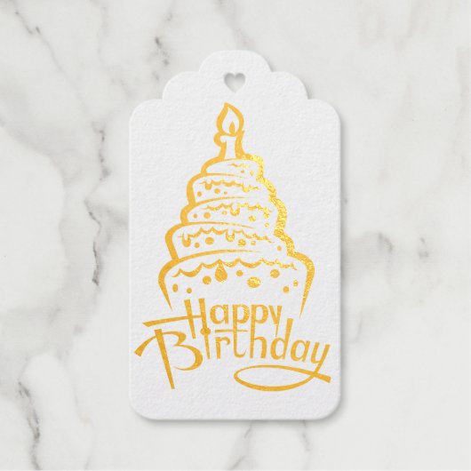 Happy Birthday Folie Gift Label (Voorkant)