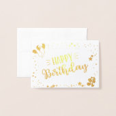 Happy Birthday Folie Kaarten (Voorkant met envelop)