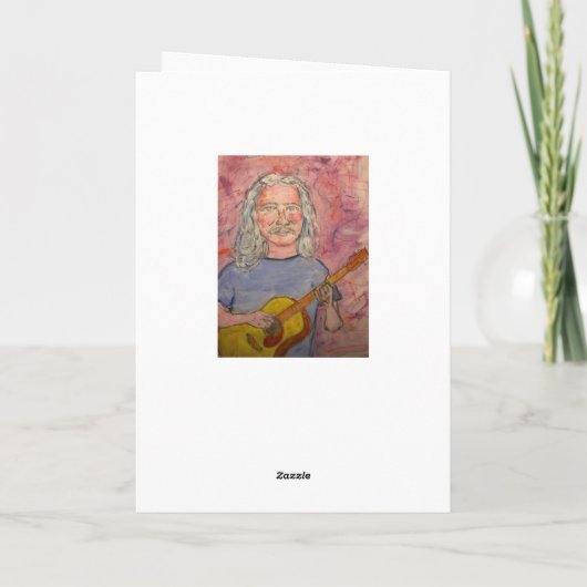Happy Birthday Folk Rock Dude Kaart (Achterkant)