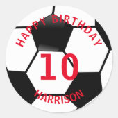 Happy Birthday Football Ronde Sticker (Voorkant)