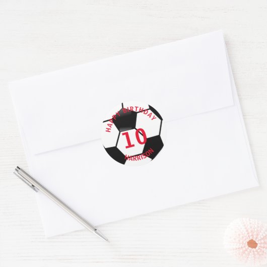 Happy Birthday Football Ronde Sticker (Envelop)