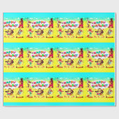 Happy Birthday Forest Friends Cadeaupapier (Vlak)