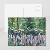 Happy Birthday Forest Wildflowers Waterverf Art Briefkaart (Voorkant / Achterkant)